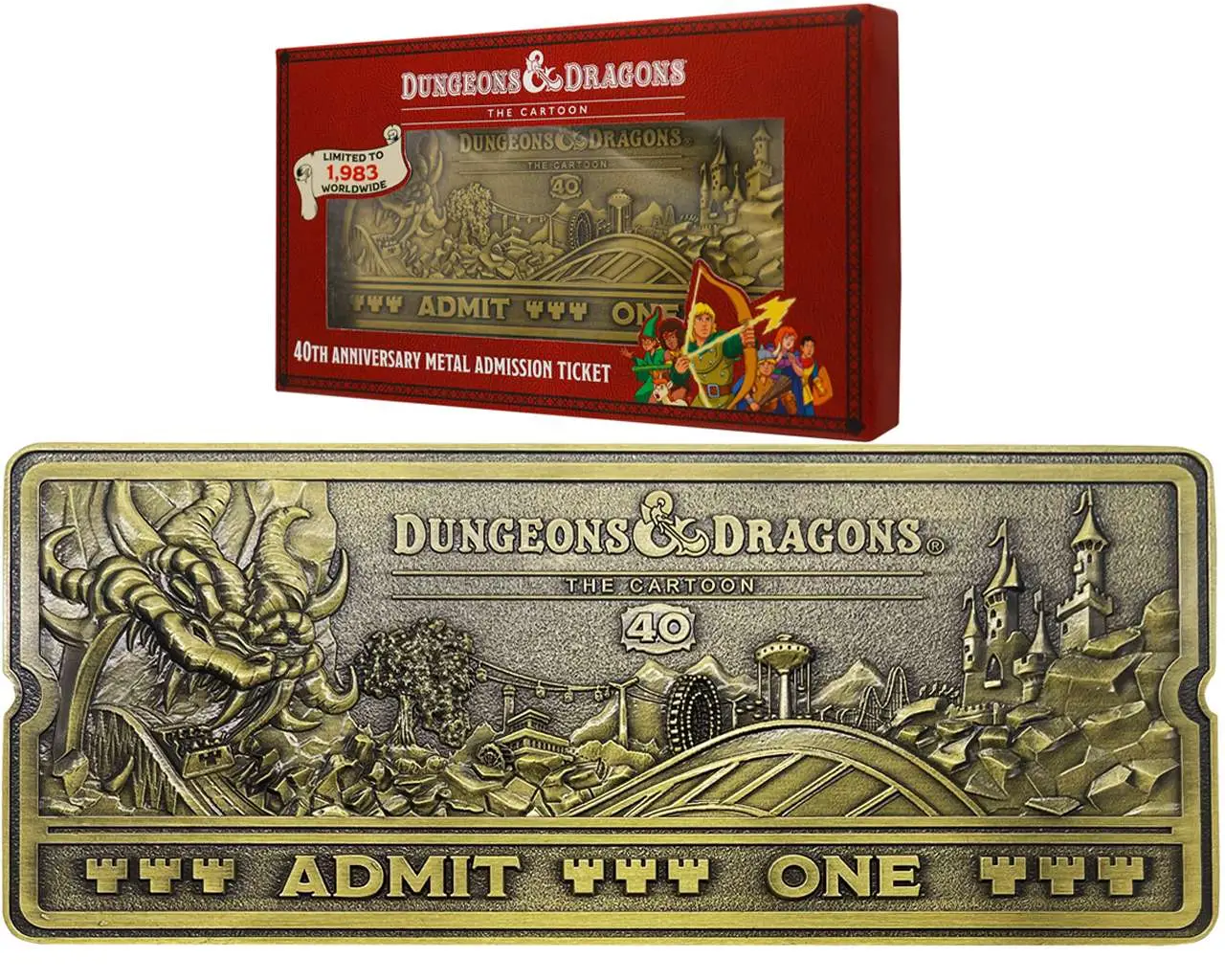 DUNGEONS & DRAGONS - Dungeons Dragons: the Cartoon 40th Anniversary Rollercoaster Ticket Replica - Figurine